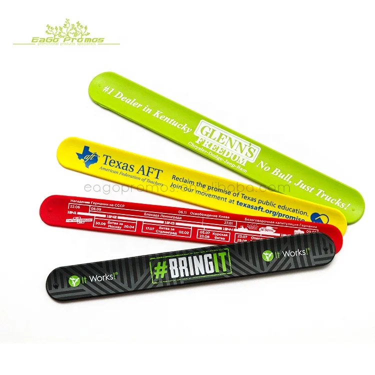 2022 2023  Latest Customs Design slap band  Silicone Bracelets with no minimum