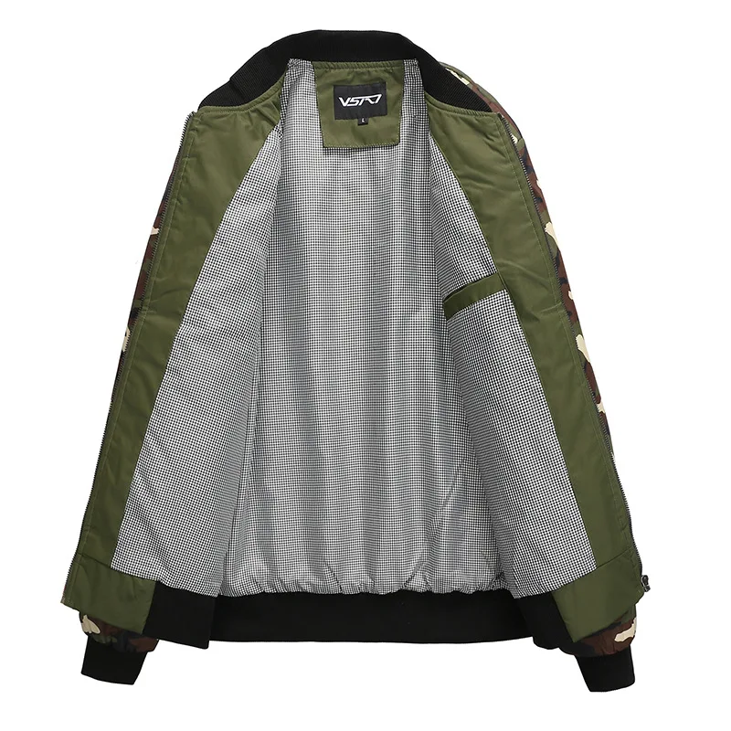 Latest Design American Baseball Jacket Mens Collar Camouflage Jacket