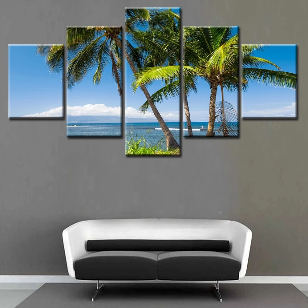 Abstract Tree Scenery Hd Photo Art Prints 5 Panel Customized Canvas Painting Modern Home Wall Decor Nature Landscape Painting