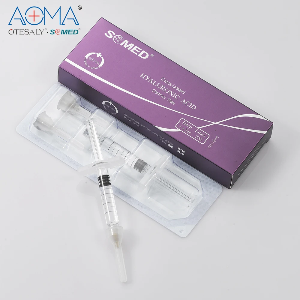 
Somed Deep Line Hyaluronic Acid Filler 2 ml with BD syringe Injectable Dermal Filler for Nose Jawline Cheek Chin 