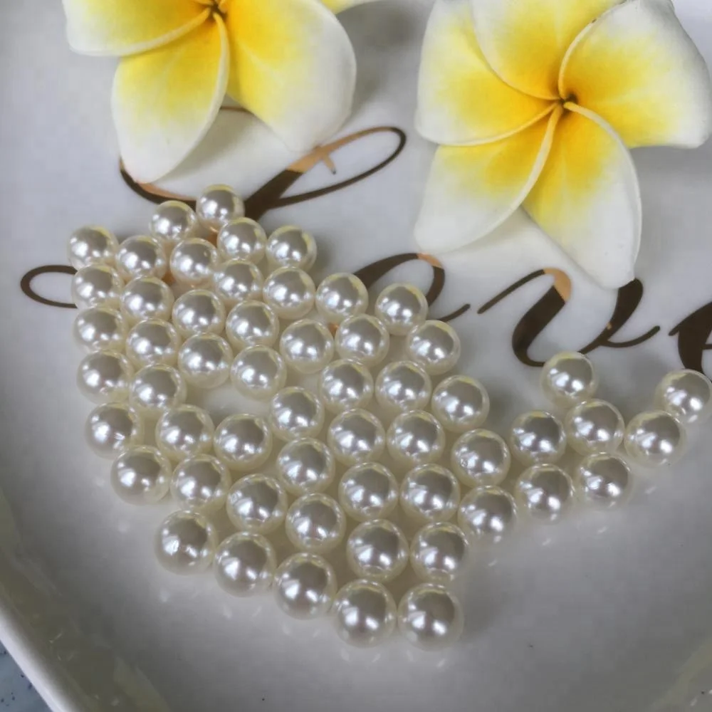 Wholesale 500g/bag 4-20mm cream abs imitation plastic pearl bead without hole