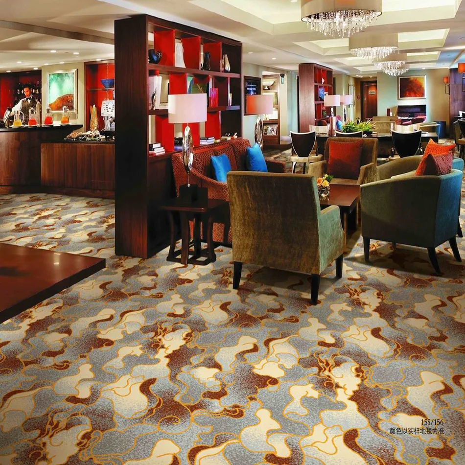 80% wool and 20% nylon Axminster blue COLOR  carpet for meeting room