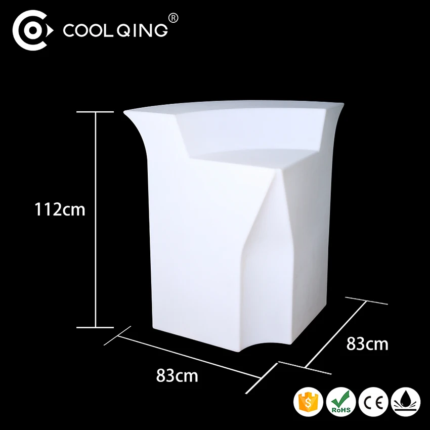 Glowing waterproof modern led furniture PE plastic table led bar counter