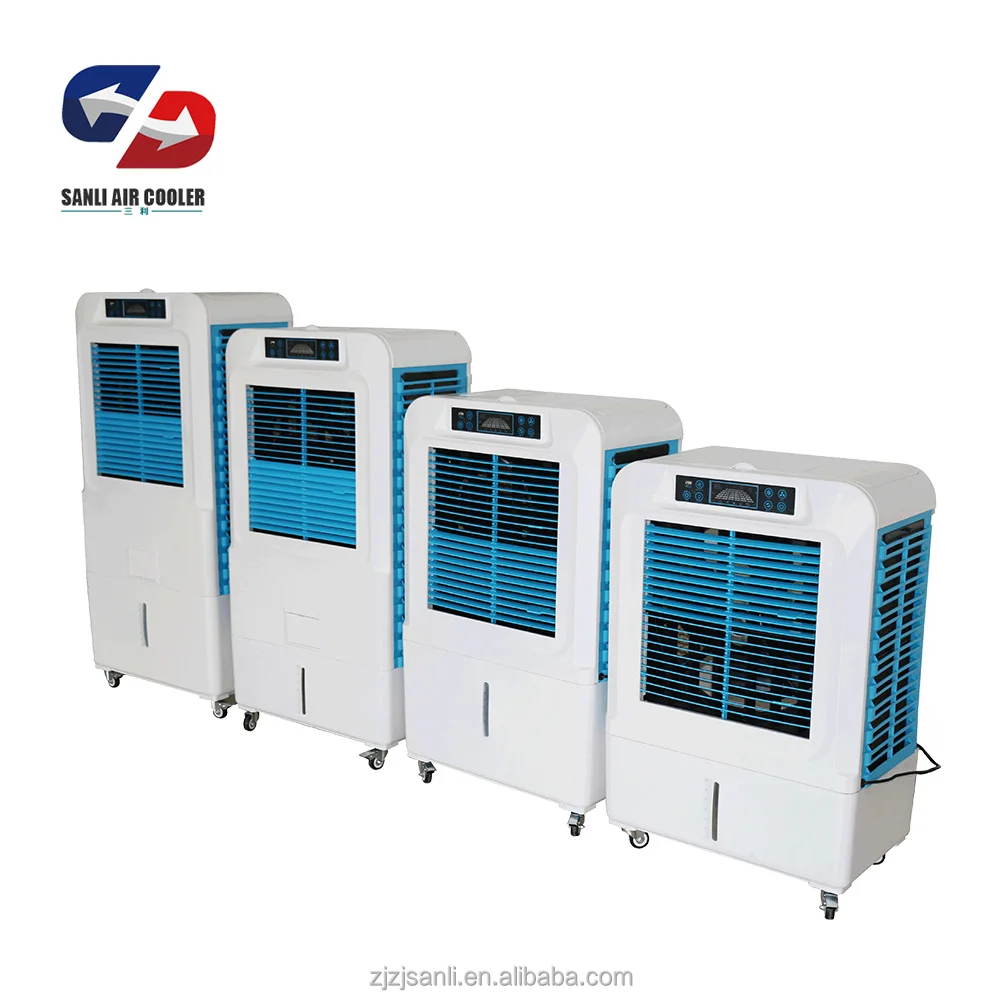 
ABS plastic 6000CMH airflow electric mobile used room air cooler 
