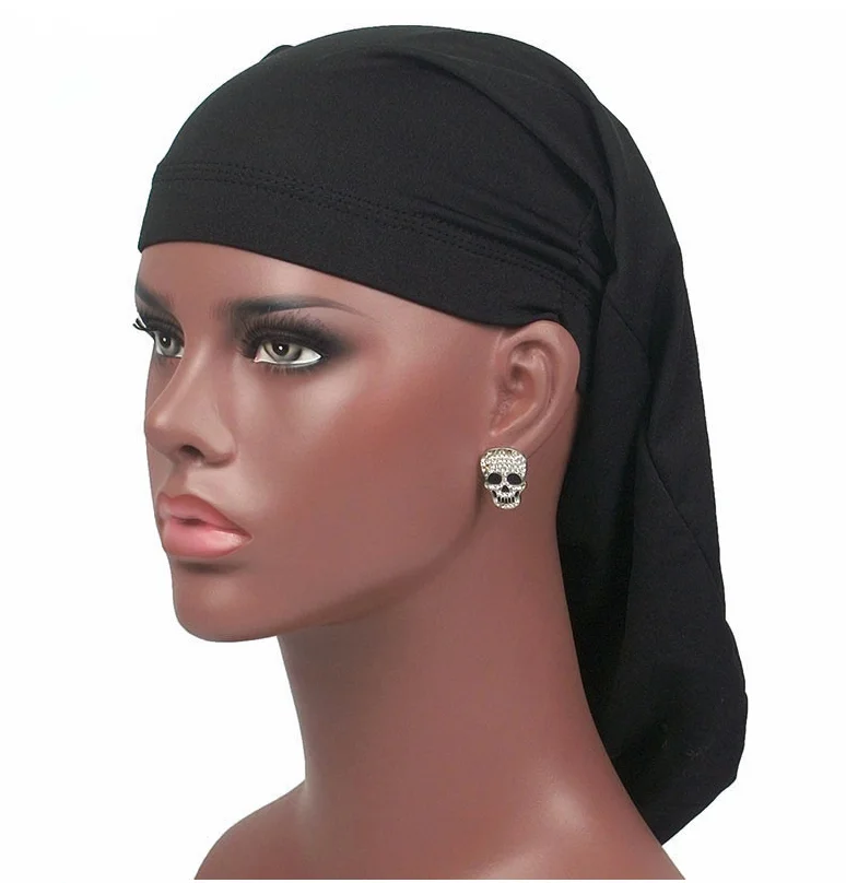 
Новинка, эластичная шапочка унисекс из спандекса с открытой спиной для дредов, косички, шапочка для мужчин и женщин, Длинный Цилиндрический головной убор для сна 