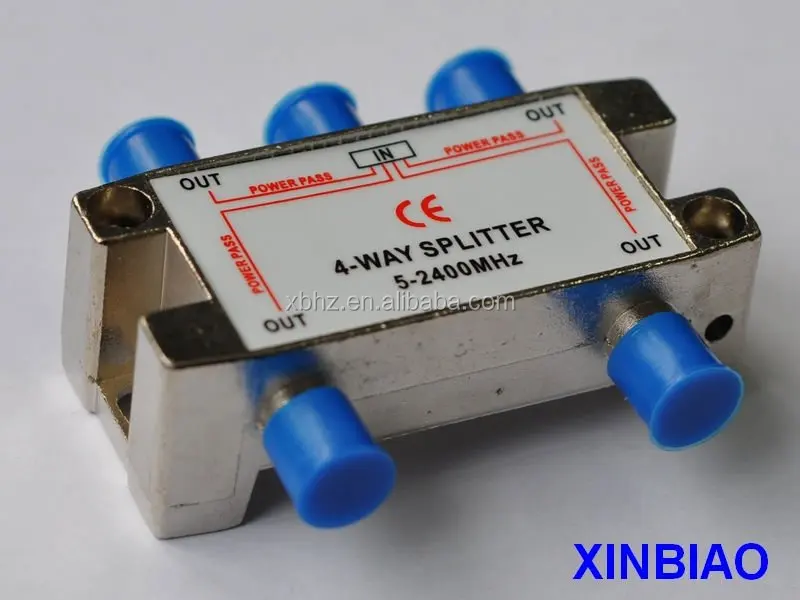 4 WAY 5-2400MHz Nickel plated Standard Size Satellite TV Splitter