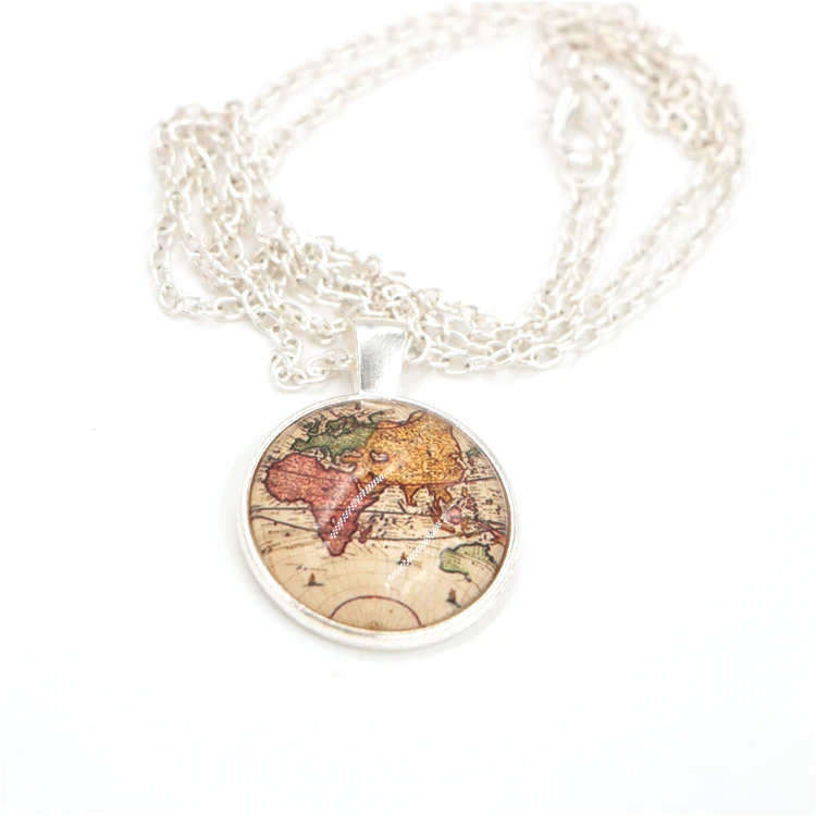 2017 Cheap Wholesale Globe Shape Snap Button GPS Necklace for Youth