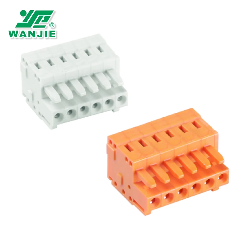 Wanjie 3.5mm pitch MCS female screwless pluggable terminal block connectors WJ0201-01