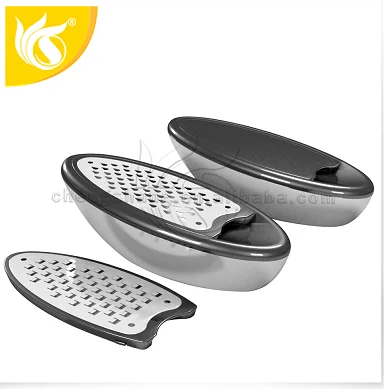 Patent Boat shaped PP food mini Cheese Grater Stainless Steel Fruits and Vegetables Grater set