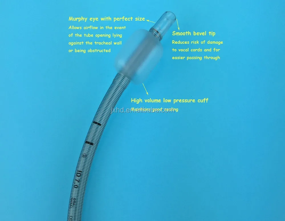
Endotracheal Tube with cuff and without cuff ( high pressure and low volume ) 
