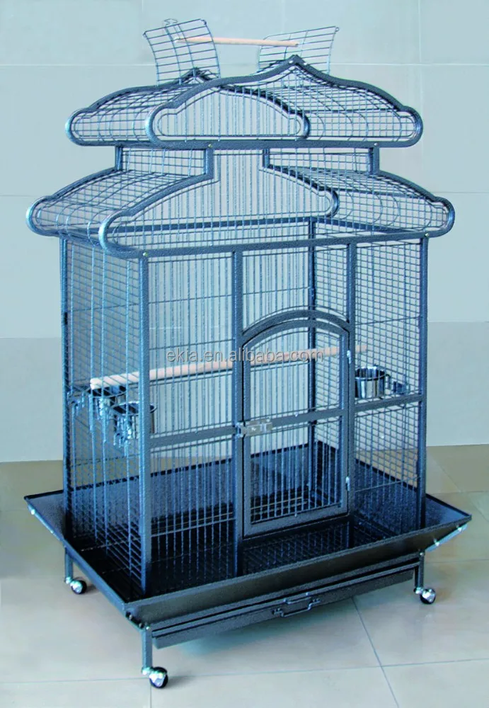 Rolling Macaw Dome Top Cage Parrot Bird House Large Grille Drawer Perch New