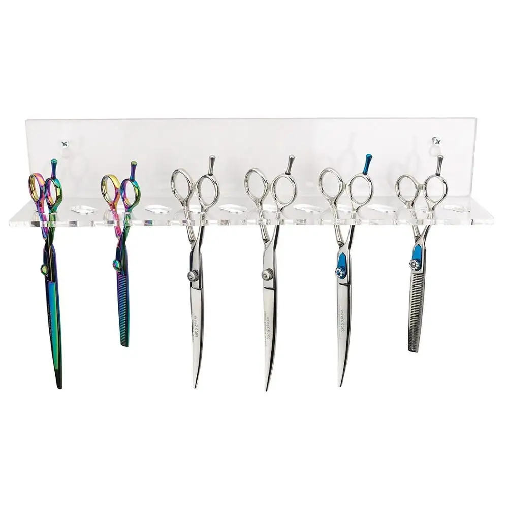 Wall Mounted Clear Acrylic Scissor Holder Clear Acrylic Scissor Display Stand For Barber Shop