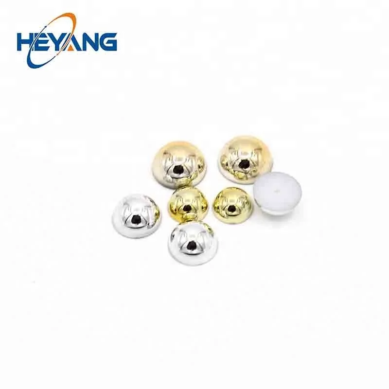 Well designed plastic accessories semi circular drilled pearl beads rivets