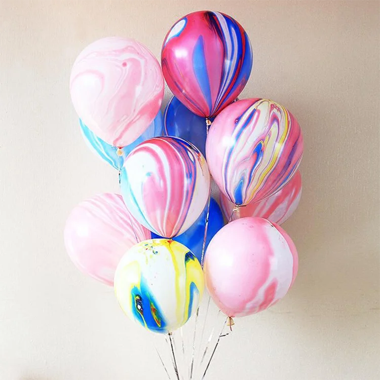 Amazon Hot Sale 10 Inch Colorful Latex 2.3g Baby Shower Birthday Party Wedding Decoration Agate Marble Striped Balloons