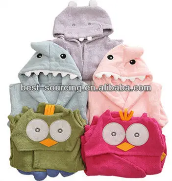 Oem мягкий хлопок отель халат цена, животных ребенок оптовая продажа халат