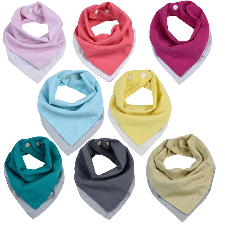 
Amazon hot selling muslin bibs 100% muslin cotton baby bibs for boy and girls 