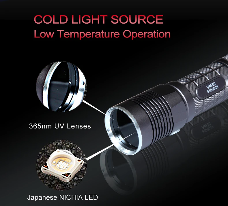 Yushi VM30 Handheld Industrial 365nm 3w Black Light Torch