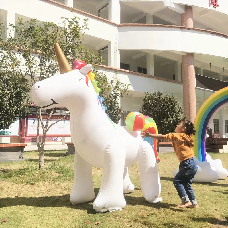 Разбрызгиватель LC Rainbow Arch летняя большая Радужная облако единорог задний двор лужайка архвал наружная надувная игрушка для распыления воды