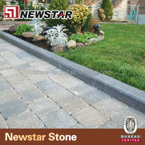 Tumbled finish flat stone pavers