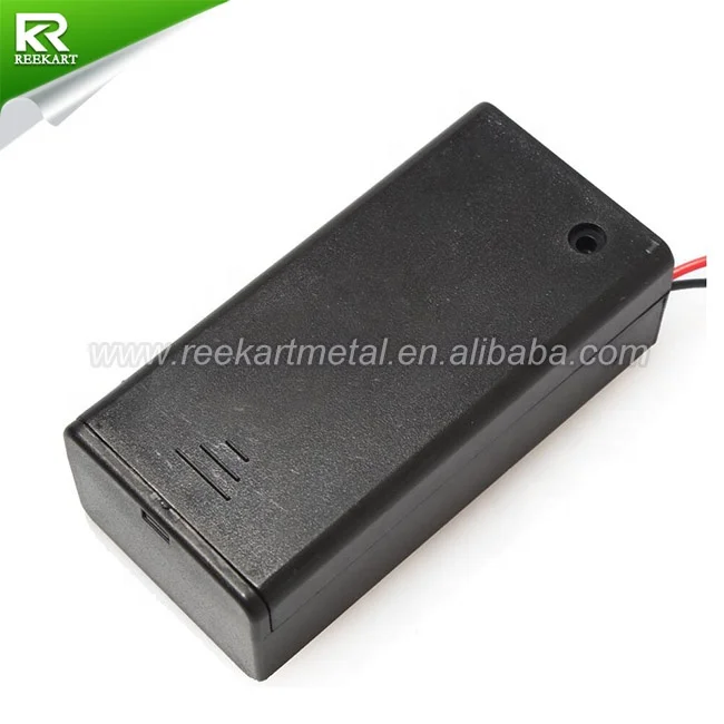 Plastic 9V Battery Holder With Switch Cover 15cm Wire 6F22 Battery Slot 9 Volt Battery Box