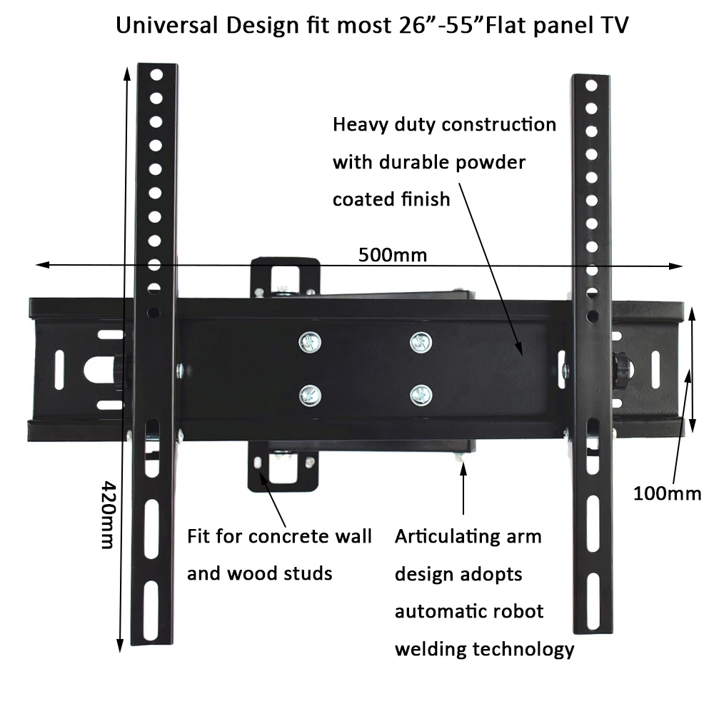 
New design articulating 15 degrees tilted swivel full motion LCD LED PLASMA TV bracket wall mount for 26