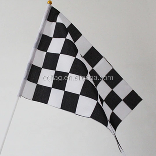  Cheap prices fanflag sports flag race hand with plastic flagpole or