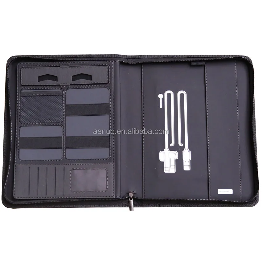  VIP-подарок внешний аккумулятор формата А4 из искусственной кожи держатель для документов портфель с лазерным логотипом