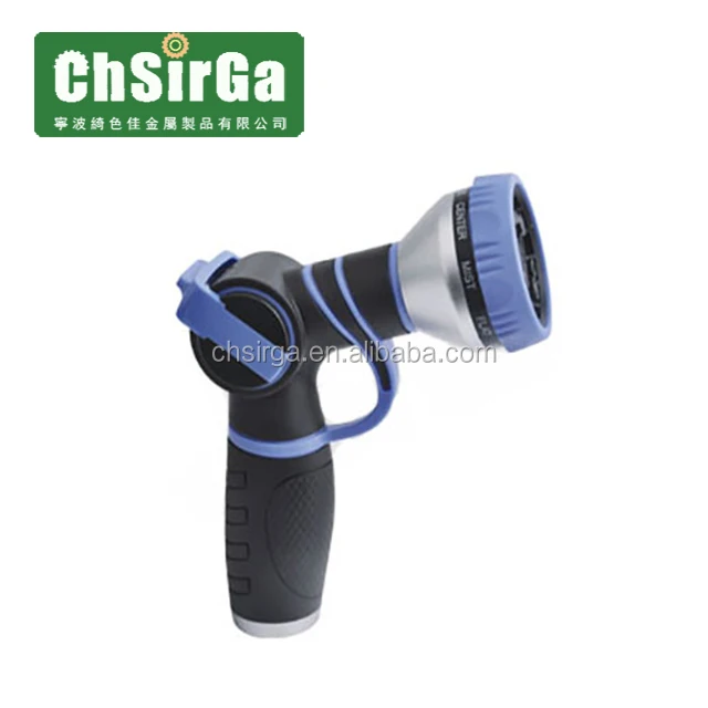 
Garden Hose Nozzle 9 Pattern Soft Grip, Thumb control 