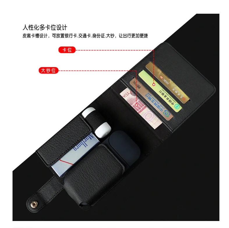 popular wallet cover PU leather case for use with IQOS