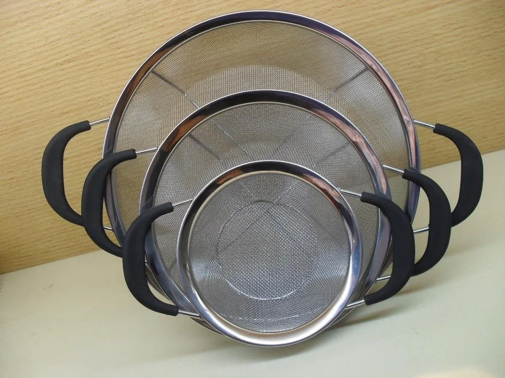 
Stainless steel mesh colander set for kitchen 