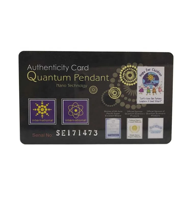 Quantum scalar negative ion scalar bio energy health card