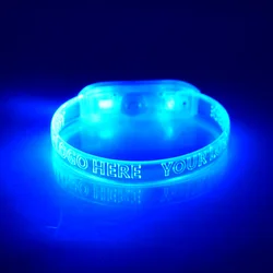 Customize LOGO Music Motion Activated Led Flashing Bracelet Glow In The Dark Wristbands for Concert Party Club