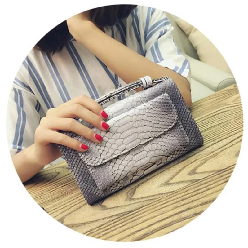 2022 Latest Fashion Snake Pattern Genuine Leather Ladies Shoulder Bags Clutch Purse Handbags From Turkey