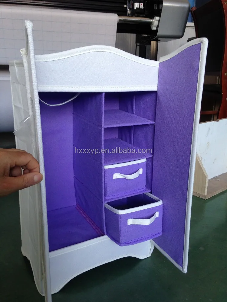 Белый деревянный шкаф для кукол 18 дюймов, шкаф с 3 вешалками для кукол, шкаф для кукол