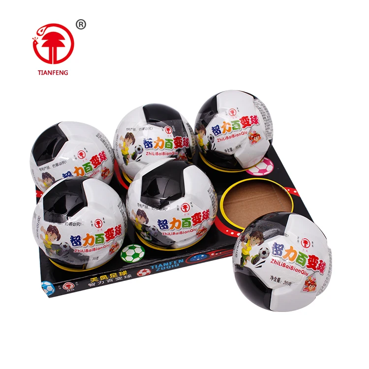 Fruity ball shaped candy yummy sweets halal candy jelly bean in toy candies ball football package