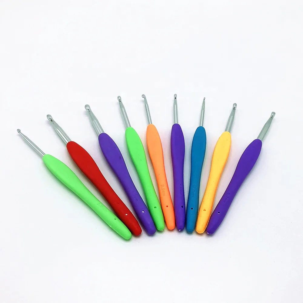 Big size plastic handle crochet hook plastic knitting needles plastic crochet hook