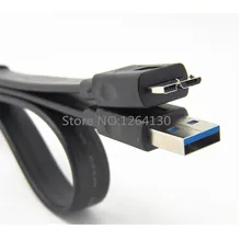 0.5M 1.6FTUSB 3.0 Cable A Male to Micro B Male data Cable for Computer external harddisk hard drive HDD Flat Cable Free Shipping