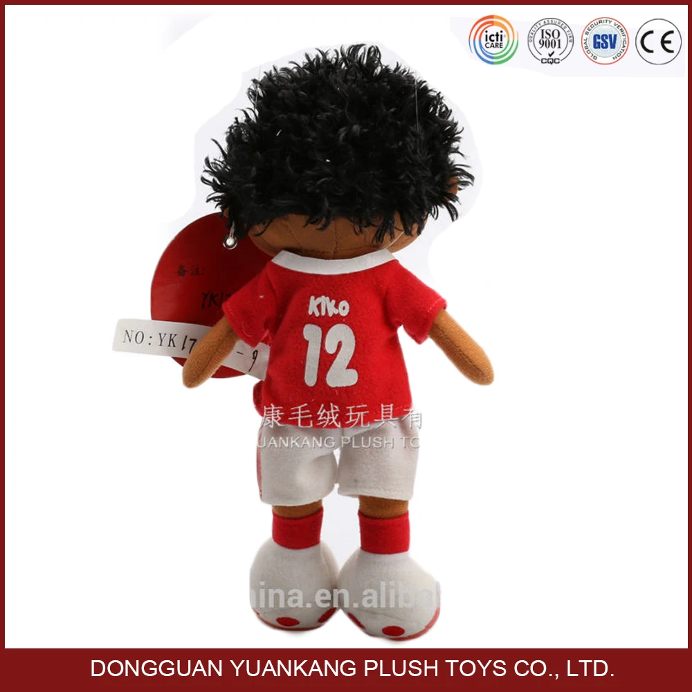 Custom black American stuffed boy rag doll/ soft plush athlete toy/ plush doll toy