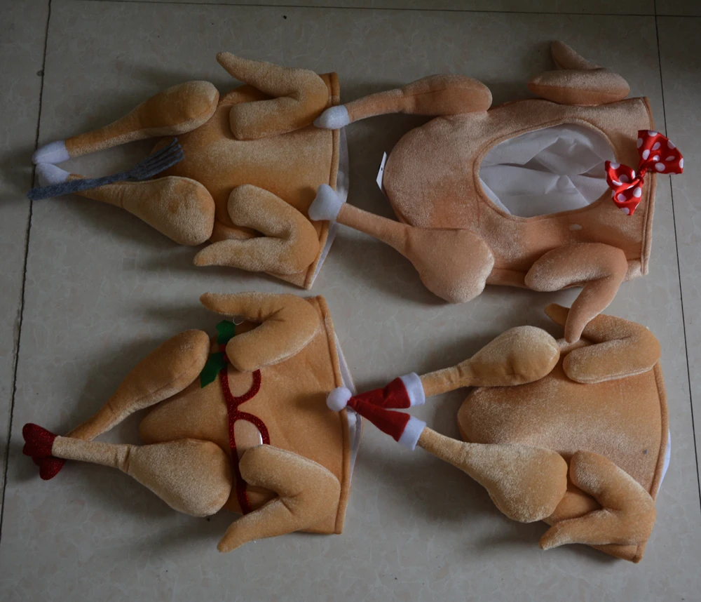 Plush Light-Up Christmas Turkey Hat for thanksgiving day gift