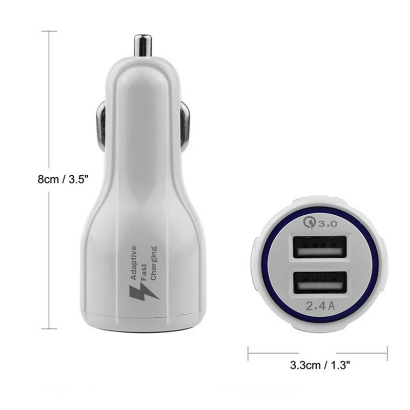 
Dual USB Car Charger 3.1A Quick Charging QC3.0 QC2.0 Mobile Phone Car Charger 