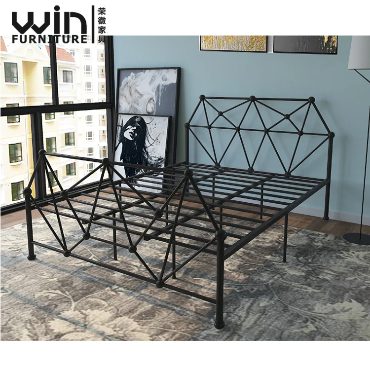 
Competitive price Foshan manufacturer bed room furniture bedroom sets metal bed design 