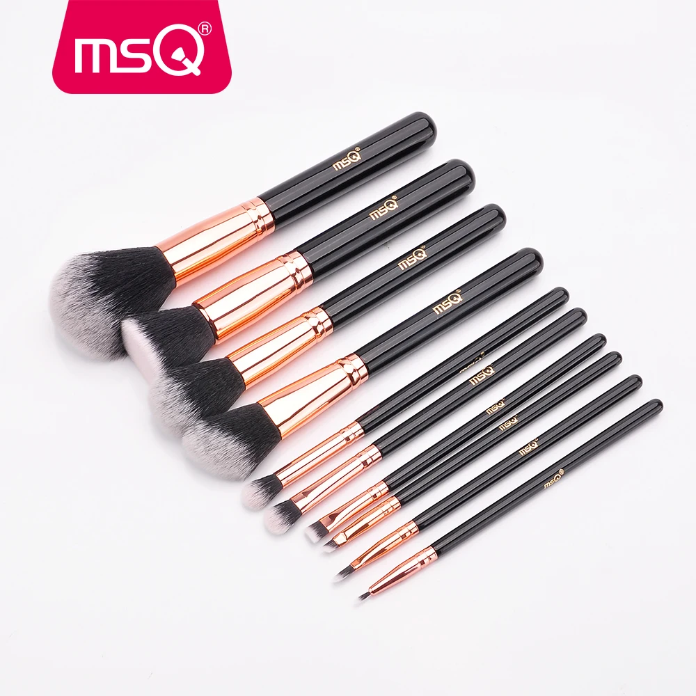 MSQ 10 шт. высокое качество собственный бренд частная марка розовое золото оптовая продажа кистей для макияжа