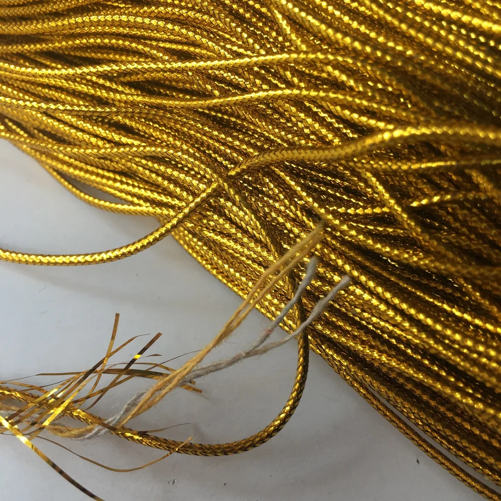 Gold and Silver Metallic String Twisted with Cotton