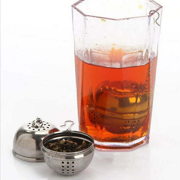 New Essential Stainless Steel Ball Tea Infuser Mesh Filter Strainer w/hook Loose Tea Leaf Spice Home Kitchen Accessories