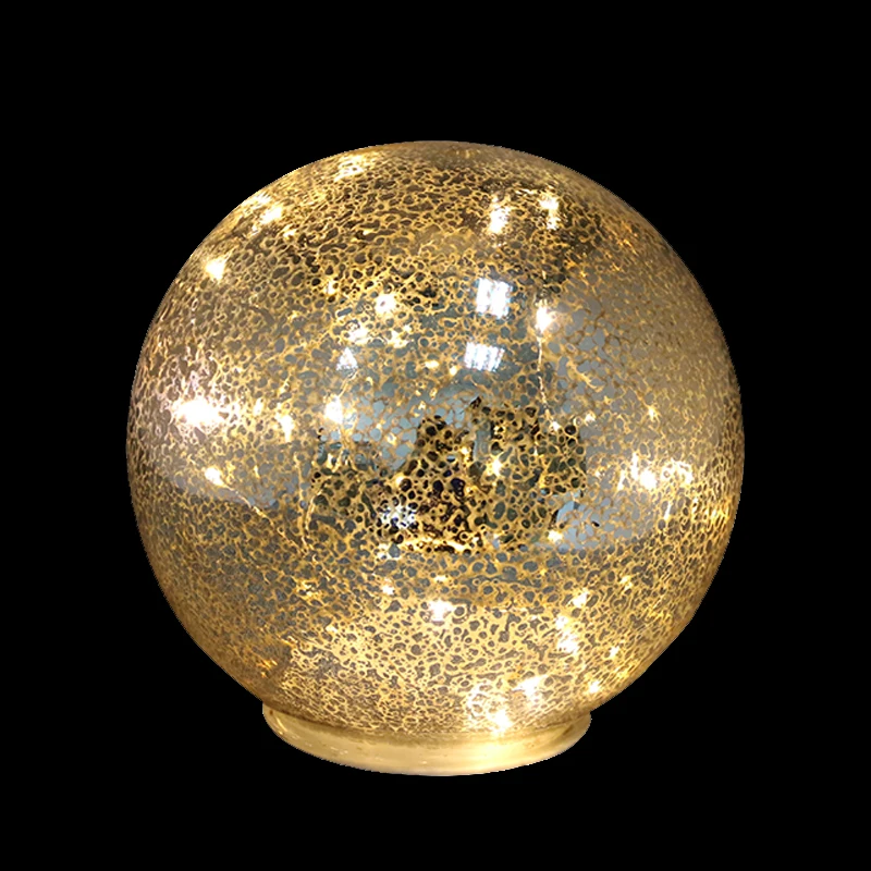 New Product Glass Dome Cloche 3D LED Night Light Table Lamp Christmas Decoration Ball Light