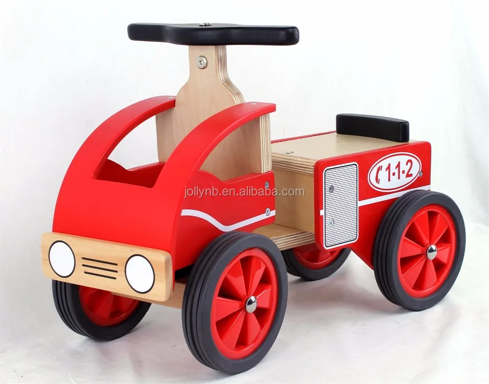 
Baby Walker Wheels Wooden from China Factory JW167 Wholesale Fire Engine Shape with 4 Big 