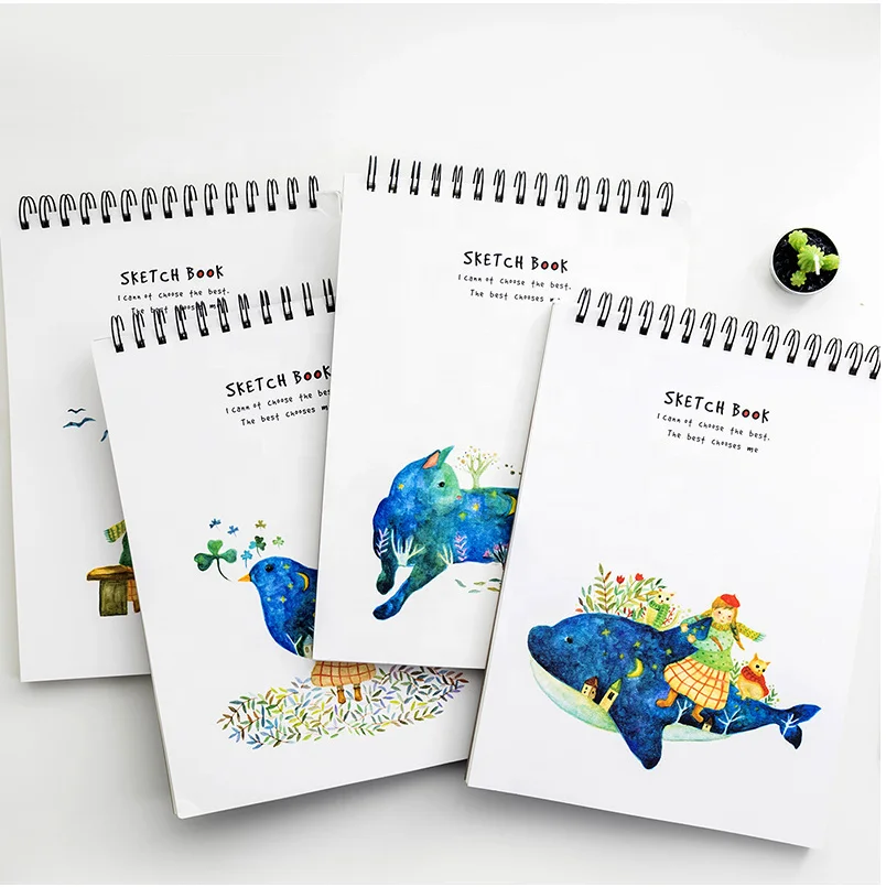 New design High quality and beautiful school notebook bulk spiral sketchbook