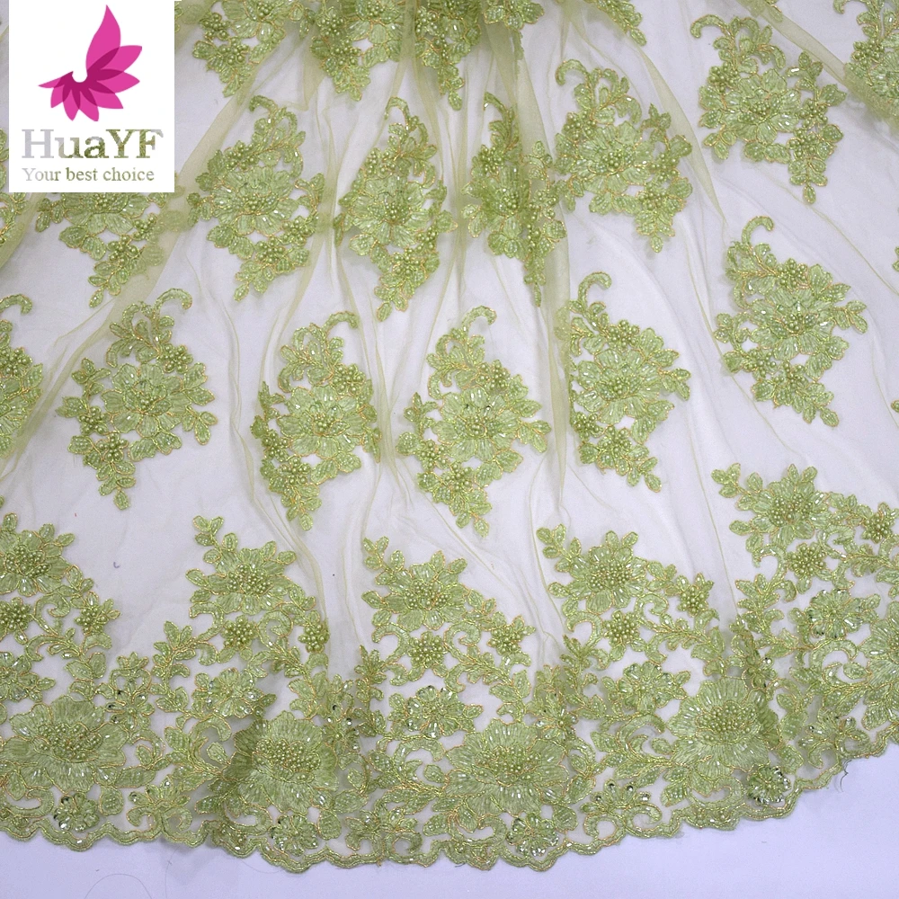 New product african lace styles net lace bridal fabric beads embroidered lace tulle for nigeria parties HY1001-2