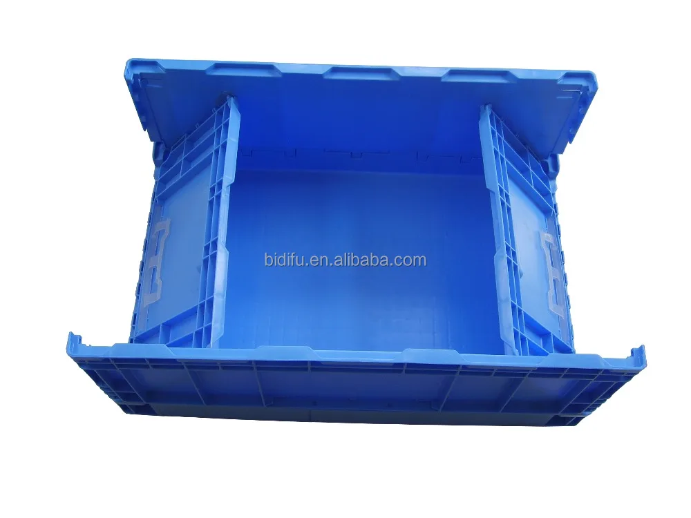 plastic crates folding stackable turnover box with lid plastic moving crate collapsible crate