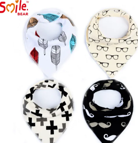 
Amazon Hot Selling Colorful Soft organic cotton baby bandana bibs 